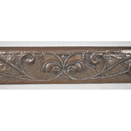 218 - An Arts and Crafts Influenced Hand Hammered Fire Kerb, 134cm Wide