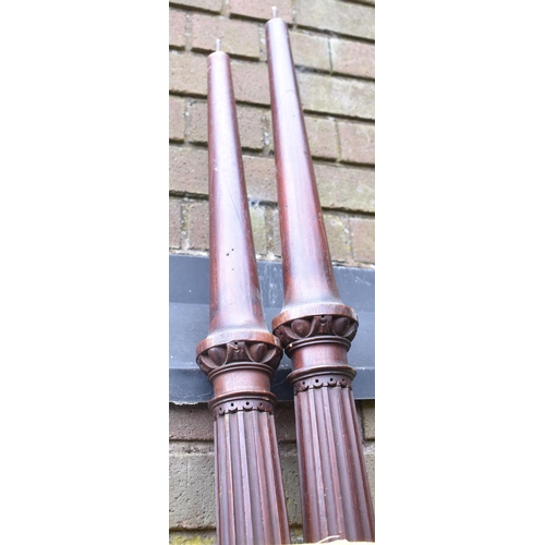 223 - A Pair of 19th Century Reeded For Poster Bed Supports