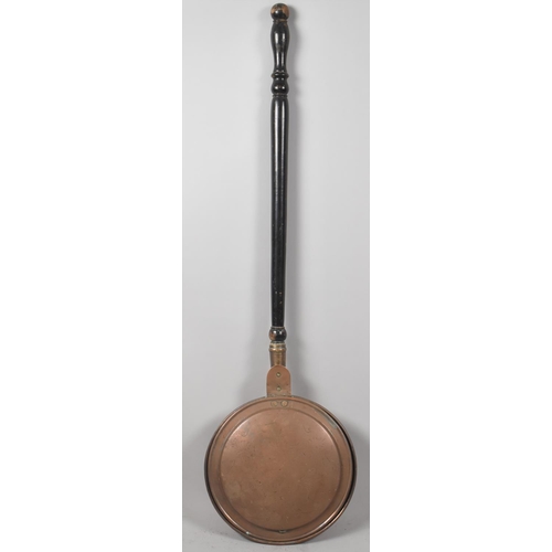 226 - A Copper Bed Warming Pan with Turned Wooden Handle