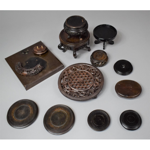 253 - A Collection of Various Oriental Wooden Stands, Condition Flaws to Include Loss etc