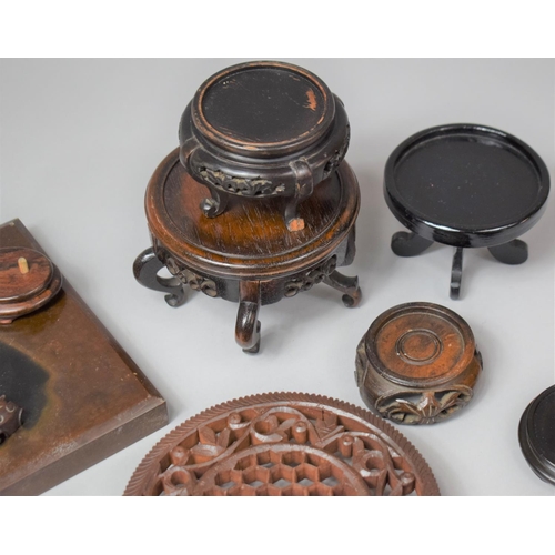 253 - A Collection of Various Oriental Wooden Stands, Condition Flaws to Include Loss etc