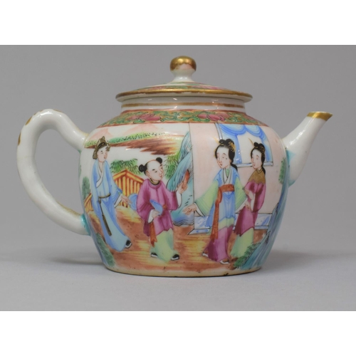 268 - A Chinese Canton Famille Rose Miniature Teapot, 19th Century, 8.5cm high