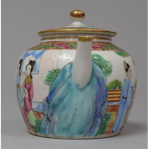 268 - A Chinese Canton Famille Rose Miniature Teapot, 19th Century, 8.5cm high