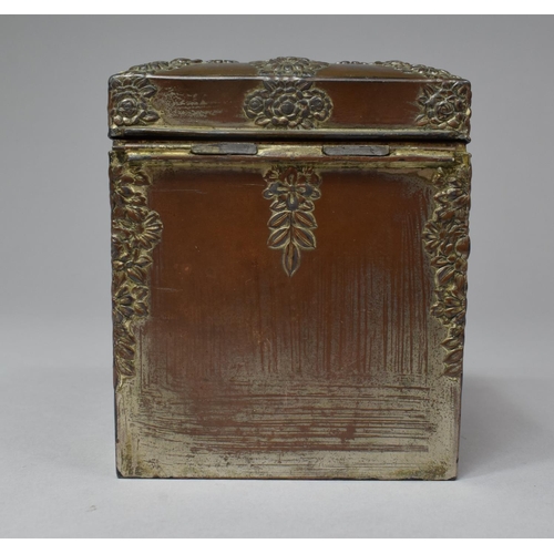 277 - A Japanese Box Having Hinged Lid to Top Store and Single Bottom Drawer Store, Decorated in Relief wi... 