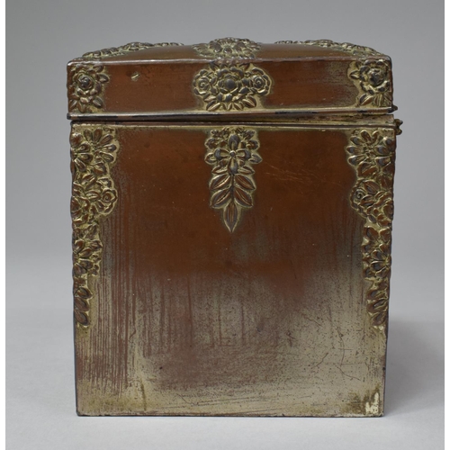 277 - A Japanese Box Having Hinged Lid to Top Store and Single Bottom Drawer Store, Decorated in Relief wi... 