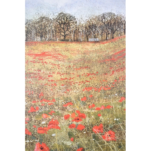 313 - A Framed Oil on Board, Poppy Field, Signed Mike Knight '78, 60x45cm