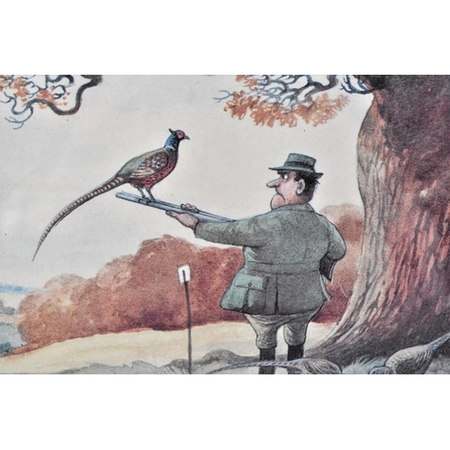 331 - A Pair of Framed Thelwell Cartoons, Pheasant Shooting and the Return Home, 30x20cm