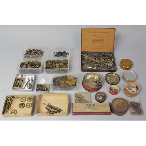 357 - Of Horological Interest: Collection of Various Watch Parts, Hands, Cogs, Parts Etc