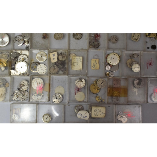 359 - Of Horological Interest: Large Quantity of Various Watch Movements and Faces Etc