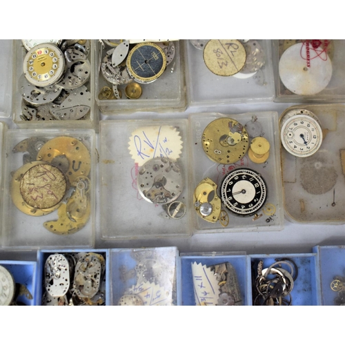 360 - Of Horological Interest: Large Quantity of Various Watch Movements and Faces Etc