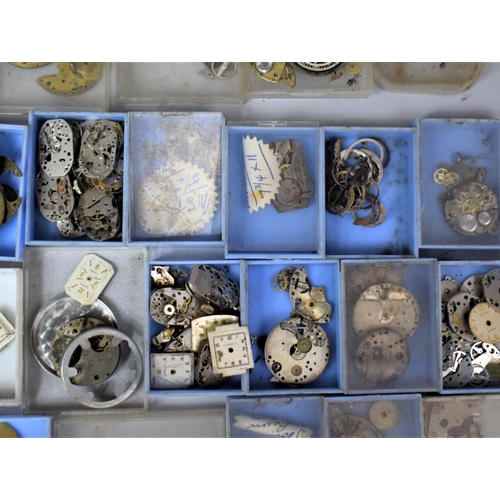 360 - Of Horological Interest: Large Quantity of Various Watch Movements and Faces Etc