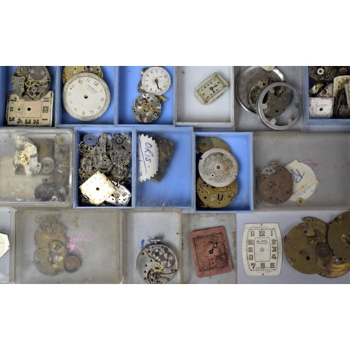 360 - Of Horological Interest: Large Quantity of Various Watch Movements and Faces Etc