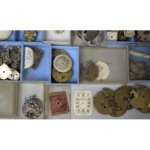 360 - Of Horological Interest: Large Quantity of Various Watch Movements and Faces Etc