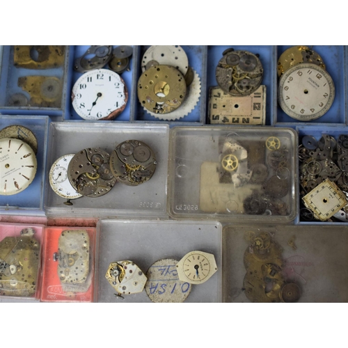 360 - Of Horological Interest: Large Quantity of Various Watch Movements and Faces Etc