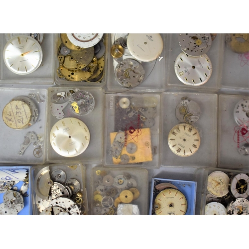 360 - Of Horological Interest: Large Quantity of Various Watch Movements and Faces Etc