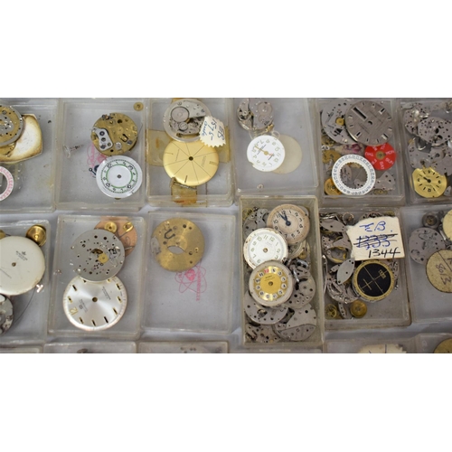 360 - Of Horological Interest: Large Quantity of Various Watch Movements and Faces Etc