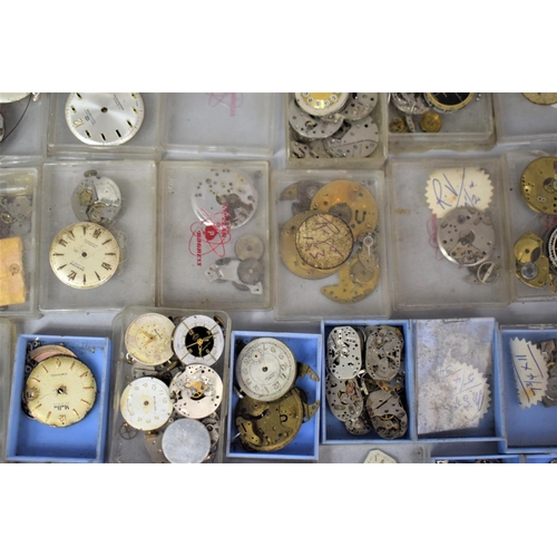 360 - Of Horological Interest: Large Quantity of Various Watch Movements and Faces Etc