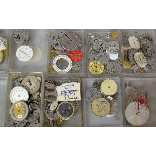 360 - Of Horological Interest: Large Quantity of Various Watch Movements and Faces Etc