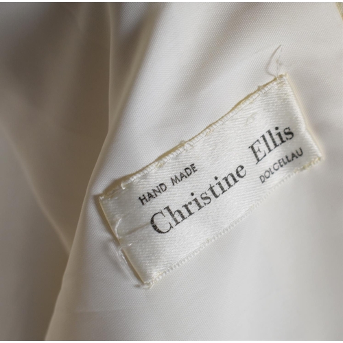 573 - A Vintage Embroidered and Jewelled Ladies Wedding Jacket with label for Christine Ellis, Dolgellau