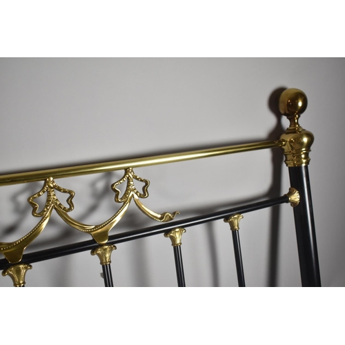 576 - A Modern Brass Mounted Headboard, 187cm wide