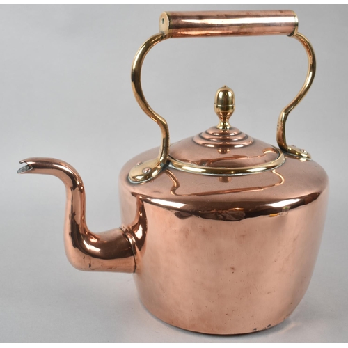 71 - A Large Copper Kettle with Acorn Finial, 30cm high