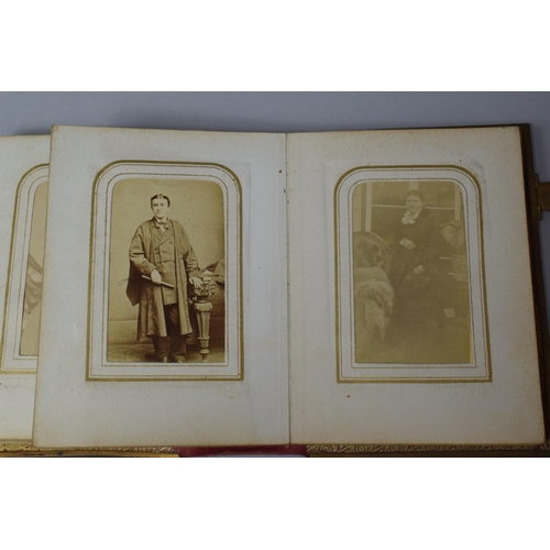 86 - A Late Victorian Brass Mounted Tooled Leather Photograph Album with Two Clasps, Spine with Condition... 