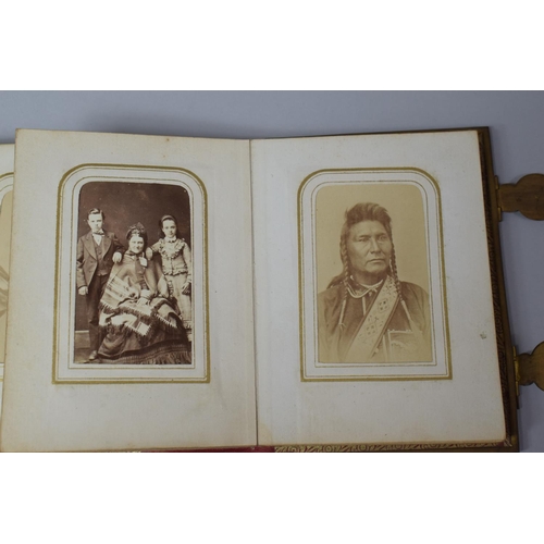 86 - A Late Victorian Brass Mounted Tooled Leather Photograph Album with Two Clasps, Spine with Condition... 