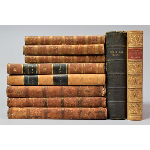 317 - A Collection of Late 18th/Early 19th Century Leather Bound Books to Include 1861 Edition of Lives of... 