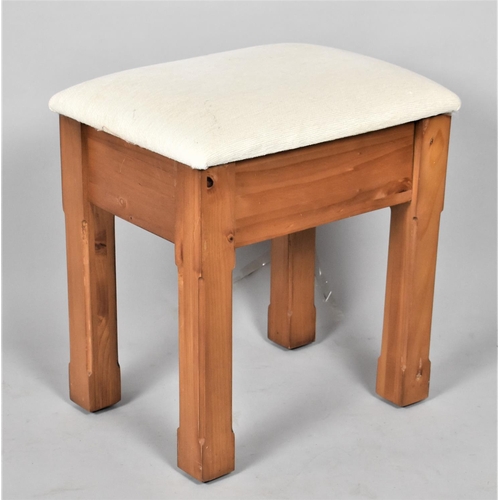 641 - A Modern Pine Based Rectangular Dressing Table Stool, 44cm Wide