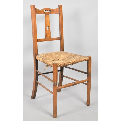 664 - A Rush Seated Arts and Crafts Bedroom Chair