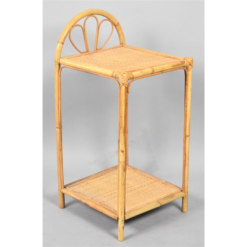 673 - A Bamboo Two Tier Stand, 32cm wide