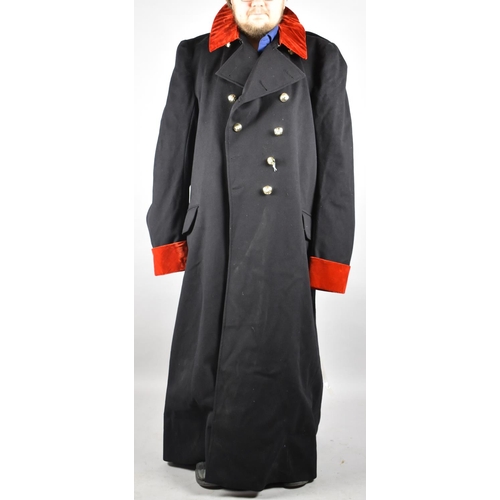 680 - An Officers Army Great Coat with Later Velvet Cuffs and Collar, Military Buttons