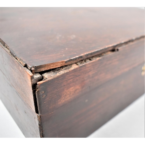 8 - A 19th Century Inlaid Mahogany Work Box in Need of Restoration, 33cm Wide