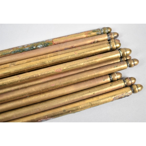 114 - A Set of Eleven Brass Stair Rods, 76cm Long