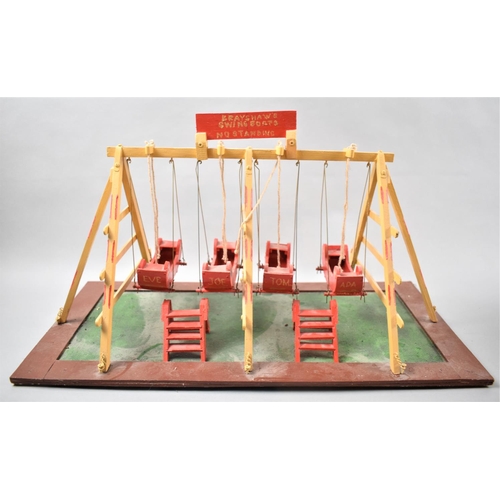 119 - Two Handmade Models of Fairground Attractions, Swingboats and Throwing Salon, Largest 51cm Wide