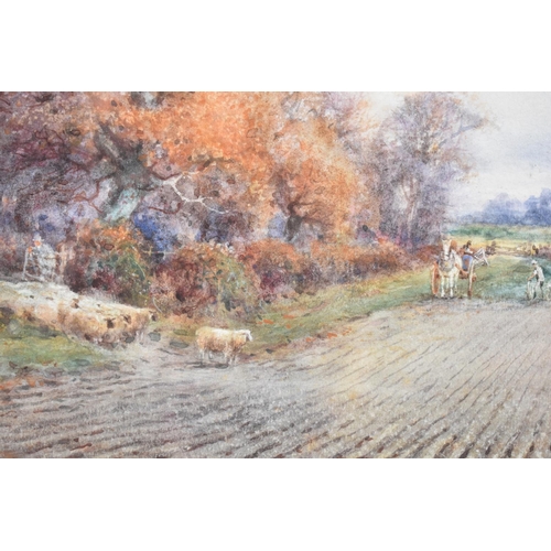 125 - A Framed Watercolour Depicting Shepherd with Sheep, Signed C Kipling, 33.5x23.5cm