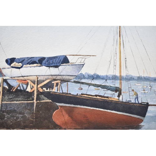 153 - A Framed Watercolour Depicting Yachts, Signed P F Errill, 37x26.5cm