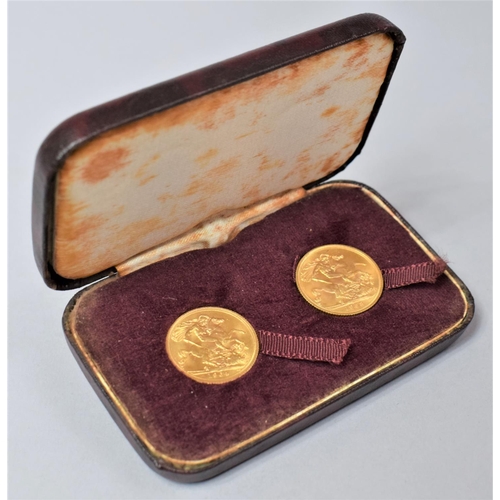 194 - A Case Containing Two Gold Sovereigns 1958 and 1964