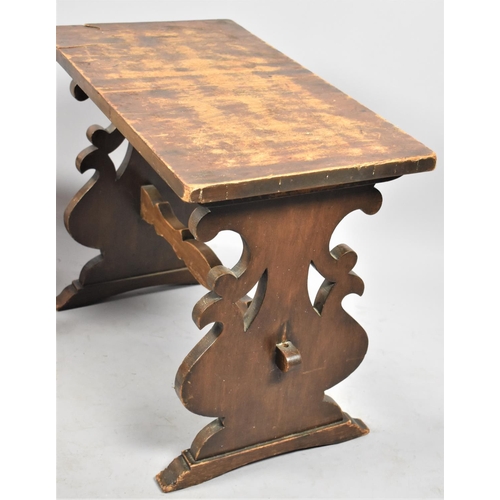 238 - A Late 20th Century Refectory Style Rectangular Coffee Table for Restoration and a Rectangular Stool... 