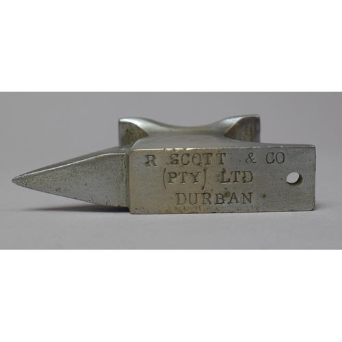 6 - A Novelty Desktop Paperweight in the Form of an Anvil Inscribed R Scott & Co (PTY) Ltd, Durban, 9.5c... 