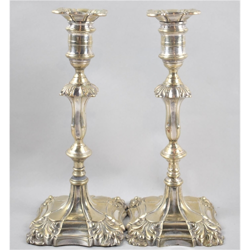 61 - A Pair of Goldsmiths and Silversmiths Co. Silver Plated Candlesticks, Each 25cm high