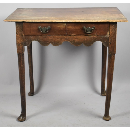 624 - A Period Side Table with Single Drawer In Need of Restoration, 77cm Wide