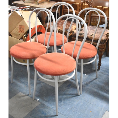 626 - A Set of Four Modern Metal Framed Cafe Style Chairs