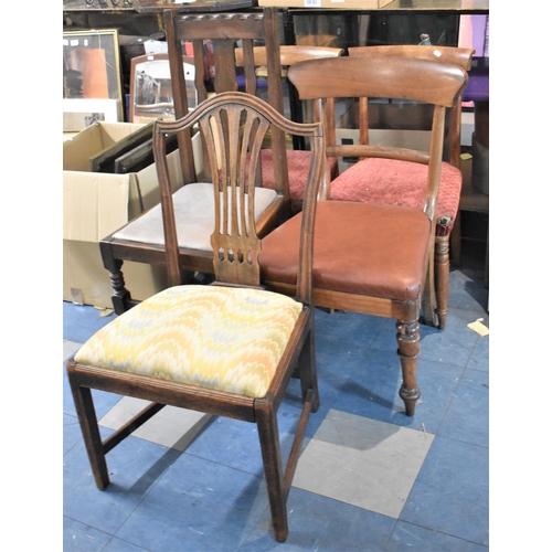 629 - A Collection of Five Various 19th/20th Century Mahogany and Oak Side Chairs