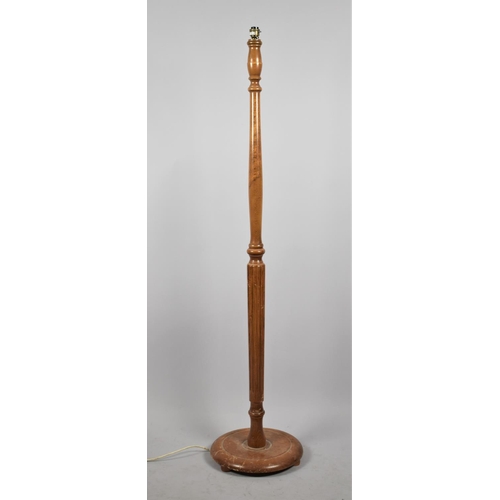 632 - A Mid 20th Century Turned and Reeded Standard Lamp, No Light Fitting or Shade