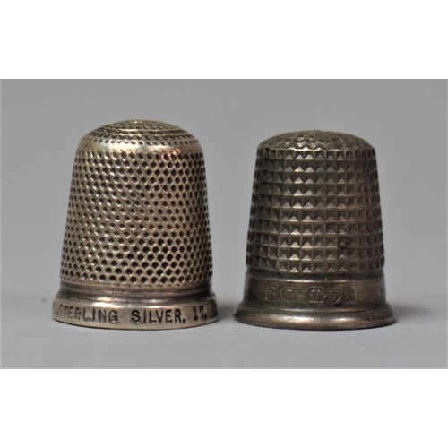 387 - Two Silver Thimbles