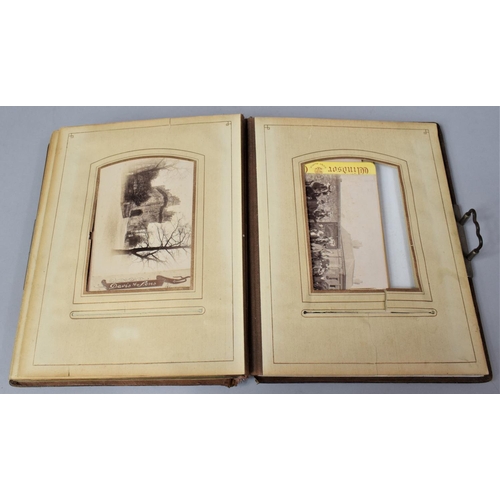 43 - A Late 19th Century Tooled Leather Photo Album Containing Some Family Photographs, Spine and Interna... 