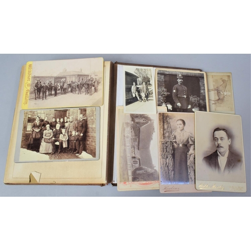 43 - A Late 19th Century Tooled Leather Photo Album Containing Some Family Photographs, Spine and Interna... 