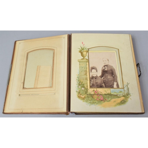 43 - A Late 19th Century Tooled Leather Photo Album Containing Some Family Photographs, Spine and Interna... 