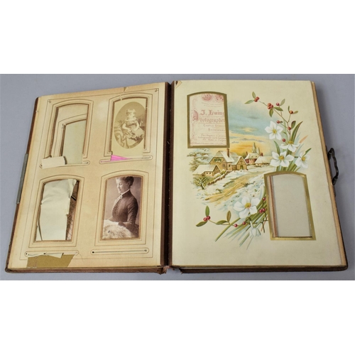 43 - A Late 19th Century Tooled Leather Photo Album Containing Some Family Photographs, Spine and Interna... 